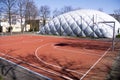 Outdoor basketball court next to the school in Zoliborz district.