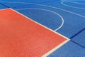 Outdoor basketball court plastic flooring tile detail Royalty Free Stock Photo