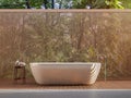 Outdoor bathroom contemporary style 3d render Royalty Free Stock Photo