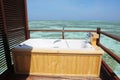 Outdoor Bathtub in water villa,Maldives