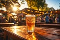 outdoor beer and bourbon for food and drink Royalty Free Stock Photo