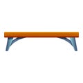 Outdoor bench icon, cartoon style