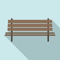 Outdoor bench icon, flat style