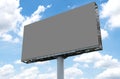 Outdoor billboard on blue sky background with clipping path Royalty Free Stock Photo