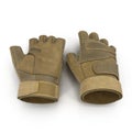 Outdoor Blackhawk short finger gloves US Soldier on white. 3D illustration