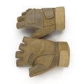 Outdoor Blackhawk short finger gloves US Soldier on white. 3D illustration