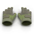 Outdoor Blackhawk short finger gloves US Soldier on white. 3D illustration