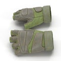 Outdoor Blackhawk short finger gloves US Soldier on white. Side view. 3D illustration Royalty Free Stock Photo