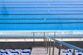 Outdoor blank swimming pool with lane ropes