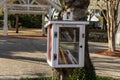 Outdoor book exchange in city park, St Marys Georgia