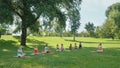 Outdoor Breathing Exercise Session in Park