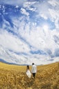 Outdoor Bride and Groom Royalty Free Stock Photo