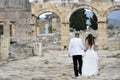 Outdoor Bride and Groom Royalty Free Stock Photo