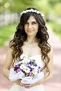 Outdoor Bride smiling Royalty Free Stock Photo