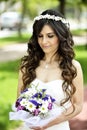 Outdoor Bride smiling Royalty Free Stock Photo