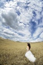 Outdoor Bride smiling Royalty Free Stock Photo