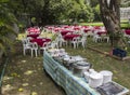 Outdoor buffet banquet Royalty Free Stock Photo