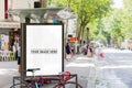 Outdoor bus stop advertisement billboard mockup Royalty Free Stock Photo