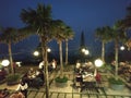 Outdoor cafe atmosphere at night Royalty Free Stock Photo