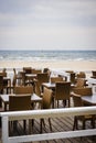 Outdoor cafe on beach Royalty Free Stock Photo