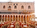 Outdoor Cafe outside Doges Palace, Venice Royalty Free Stock Photo