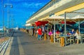 The outdoor cafe in port
