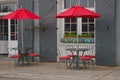 Outdoor cafe seating in the French Quarter Royalty Free Stock Photo