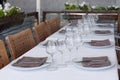Outdoor cafe table setting Royalty Free Stock Photo