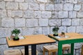 Outdoor Cafe Tables and Chairs, Split, Croatia Royalty Free Stock Photo
