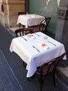 Outdoor Cafe Tables, Rome, Italy Royalty Free Stock Photo