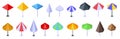 Outdoor cafe umbrella icons set isometric vector. Restaurant design Royalty Free Stock Photo