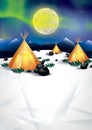 outdoor campsite. Vector illustration decorative design