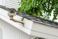 Outdoor CCTV security camera installed at house loof Royalty Free Stock Photo