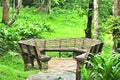 Outdoor chair at Pacharoen waterfall national park, Thailand Royalty Free Stock Photo