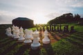 Outdoor Chess Set Royalty Free Stock Photo