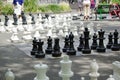 Outdoor chessgame, Geneva, Switzerland Royalty Free Stock Photo