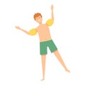 Outdoor child swim icon cartoon vector. Kid fun party Royalty Free Stock Photo