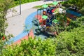 Outdoor children playground in city garden Royalty Free Stock Photo