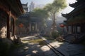 Outdoor china ancient city nature. Generate Ai