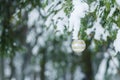 Outdoor Christmas beige and silver bauble with