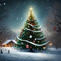 Beautifully adorned Christmas tree Royalty Free Stock Photo