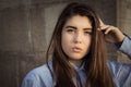 Outdoor close up portrait of a pretty teenage girl Royalty Free Stock Photo