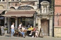 Outdoor coffeebar in Ghent Royalty Free Stock Photo
