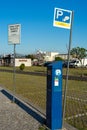 outdoor coin parking meter payment machine.