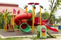 Outdoor colorful playground in the school