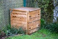 outdoor composting bin wooden for recycling kitchen and garden organic waste