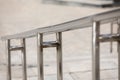 Outdoor Concrete Staircase With Stainless Steel Handrail, Front View, Close Up Royalty Free Stock Photo