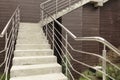 Outdoor Concrete Staircase With Stainless Steel Handrail