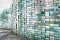 Silver foil glass blocks wall. Royalty Free Stock Photo