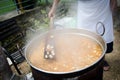 Cooking bean meal, stewed meat and vegetables i